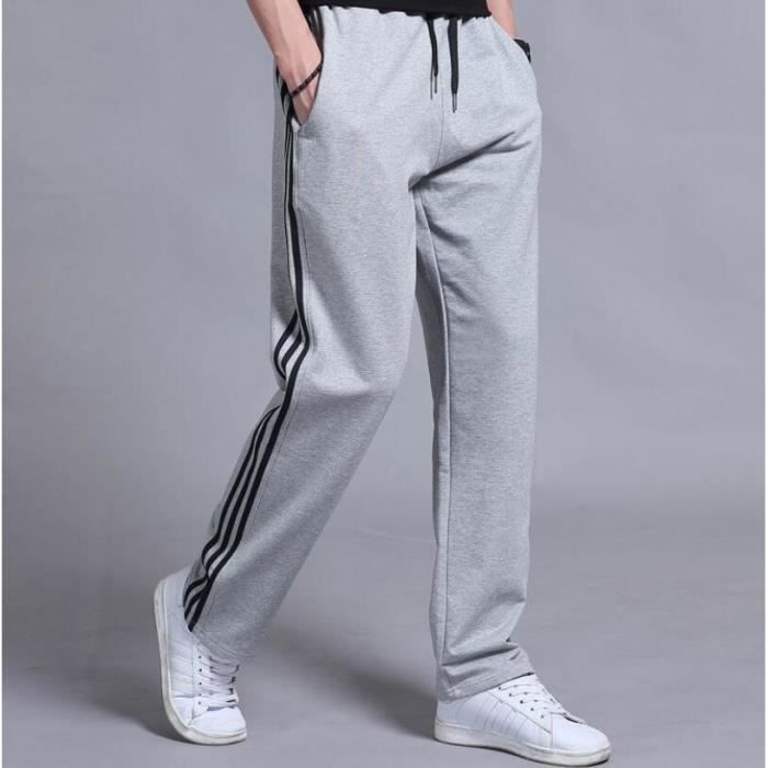 Pantalons de course Pantalons de jogging pour hommes de marque Gris Respirant Course droite