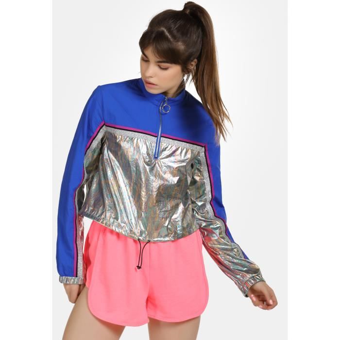 Veste Holographique Brillante Pour Femme - Blouson Métallique Effet Miroir - Manches Longues - Idéale Pour Soirées, Clubs Et Festivals - 4