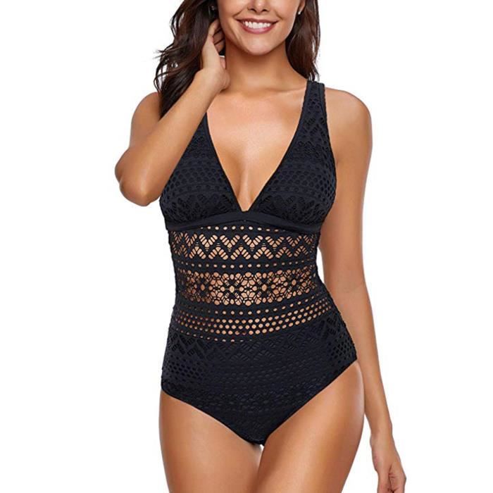 Maillot De Bain 2 Pièces Femme - Brassière Push Up, Shorty Taille Haute