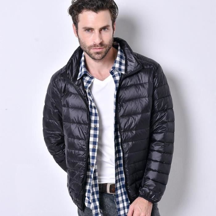 Doudoune homme confortable et decontracte KJEHOME Coupe cintree Noir Noir Cdiscount Pret a Porter