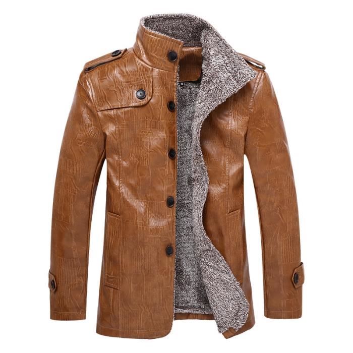 KEFITEVD Veste Cargo Polaire Homme – Manteau Hiver Épais Aviateur Militaire, Coupe-Vent Avec Poches