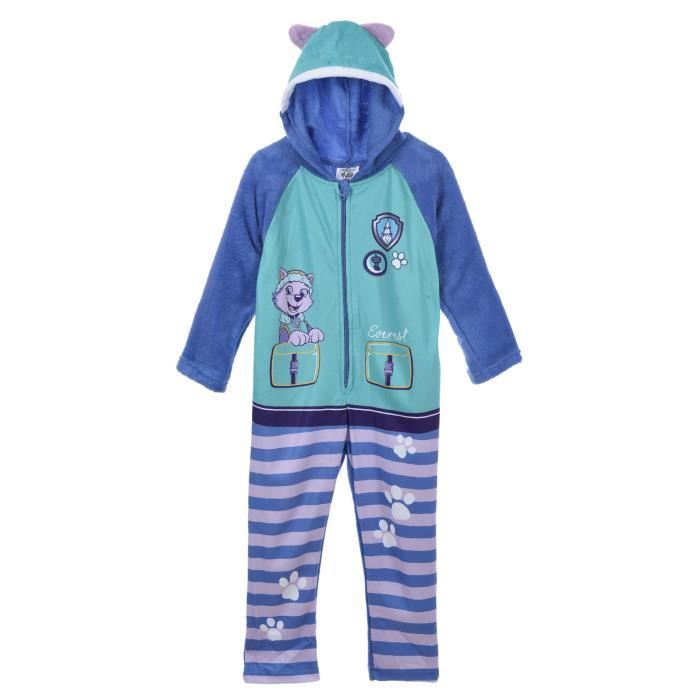 Pyjama Combinaison polaire a capuche fille La Pat Patrouille Bleu vert 3ans Bleu vert Cdiscount Pret a Porter