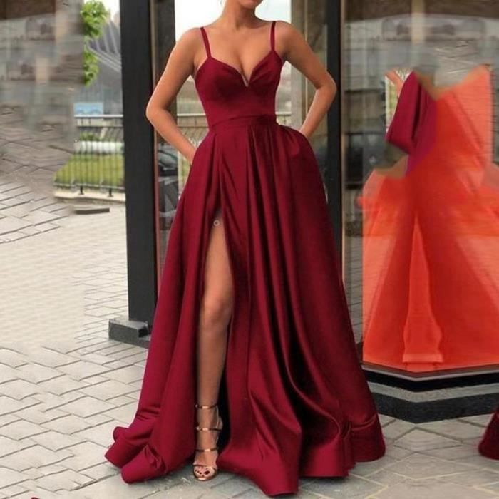 Robe de soirée rouge longue