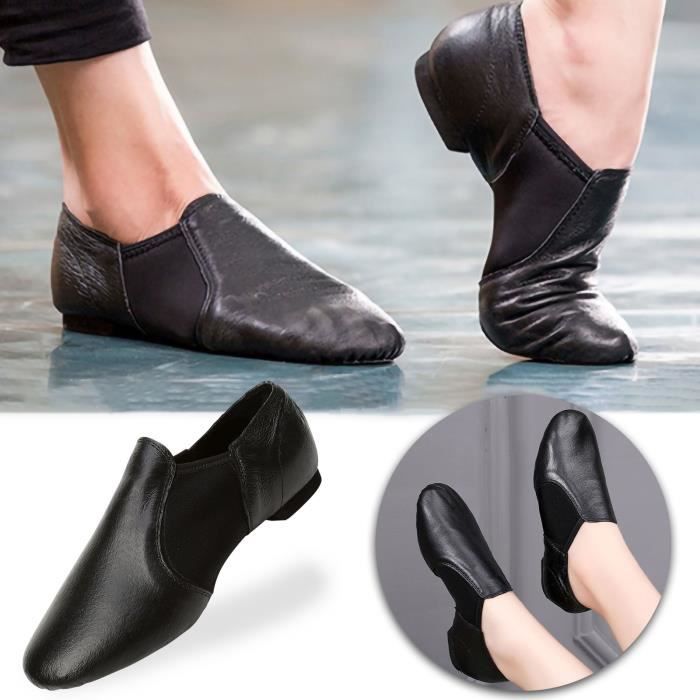 Chaussures de danse en cuir pour femmes chaussures d aerobic professionnelles a semelle souple Noir Cdiscount Sport