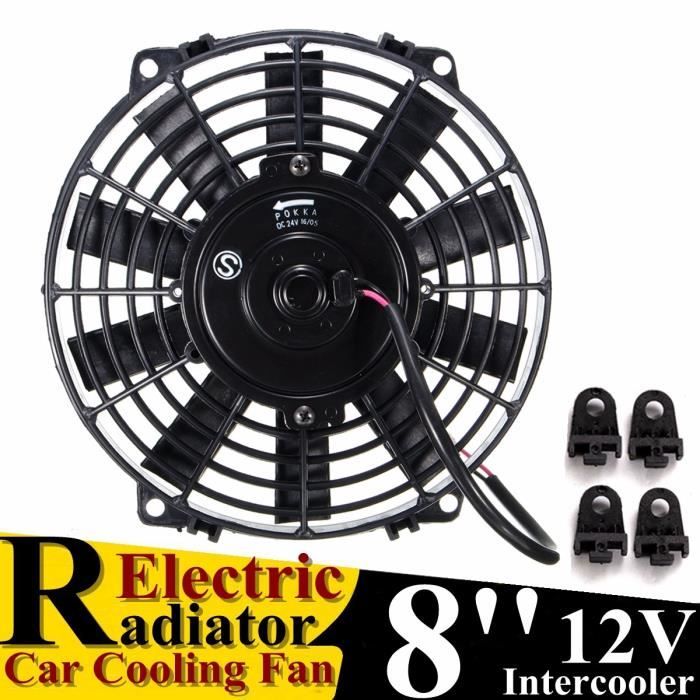 9/" 80w aeroline ® radiateur électrique 12v ventilateur de refroidissement avec thermostat universel
