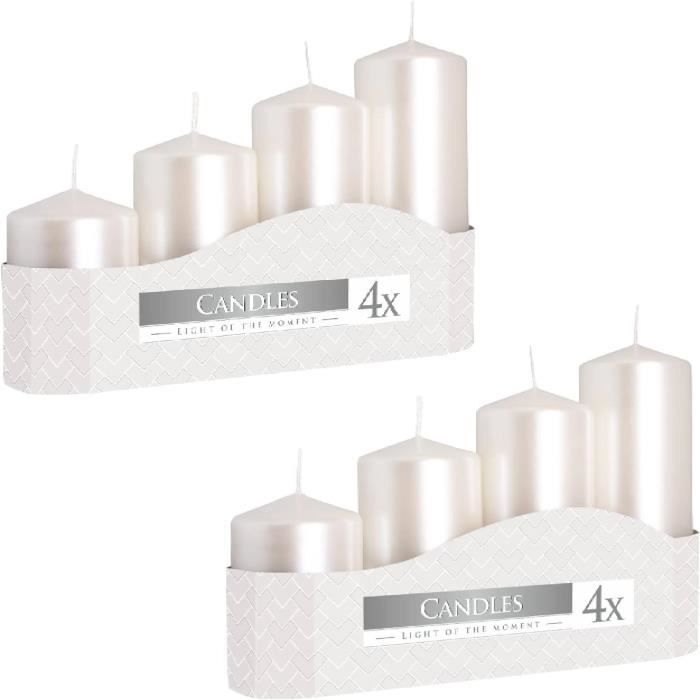 Bougies Cire Naturelle Bougies Pilier Bolsius Ivoire - Lot De 4 Cire Végétale 60h Bougies Cire Végétale Durable