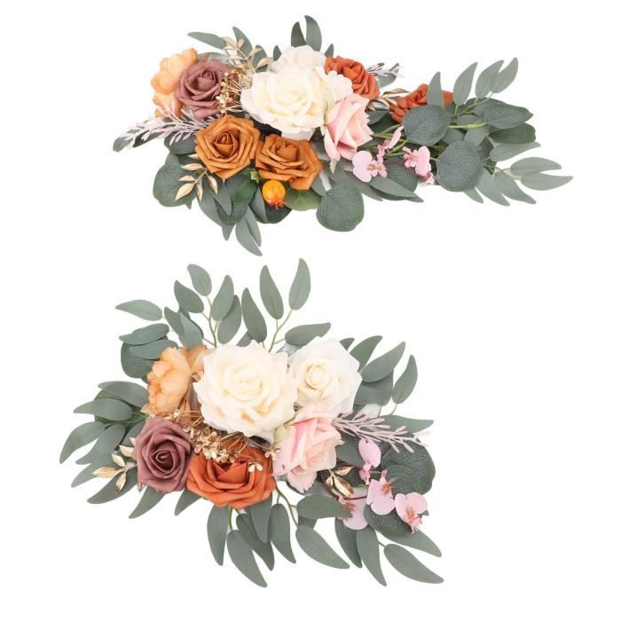 Lot De 2 Pots De Fleurs Artificiels En Bois - Décoration Mariage Rustique Ou Bureau