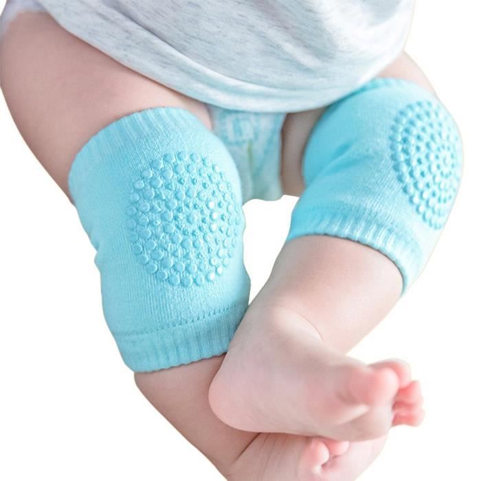 Protege Genoux Pour Tout Petits Enfants En Tissu Eponge Epaissi Antiderapant Pour Bebe Rampant De Securite Bleu Cdiscount Puericulture Eveil Bebe