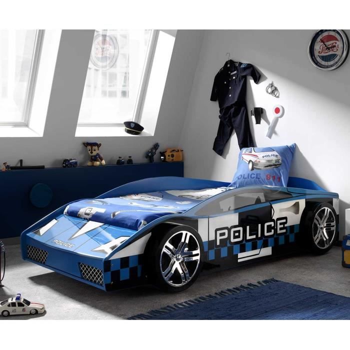 Lit Enfant Voiture Police Bleu Paris Prix Achat Vente