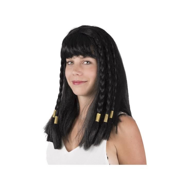 Perruque reine gyptienne Cl op tre avec tresses PTIT CLOWN