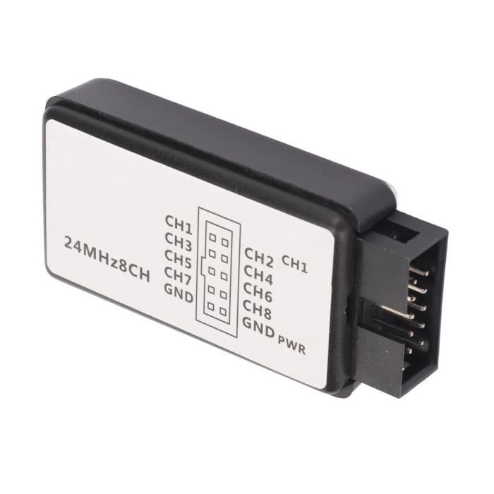 Analyseur Logique USB 8 Canaux 24MHz – Pour Débogage ARM, FPGA, électronique, Avec Câble Dupont