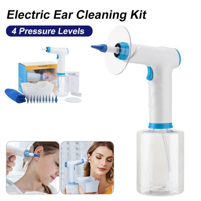 Nettoyant électrique intelligent oreilles, Kit de retrait de cérumen, 4  modes de nettoyage, 10 embout de buse, 500ML - Cdiscount Au quotidien