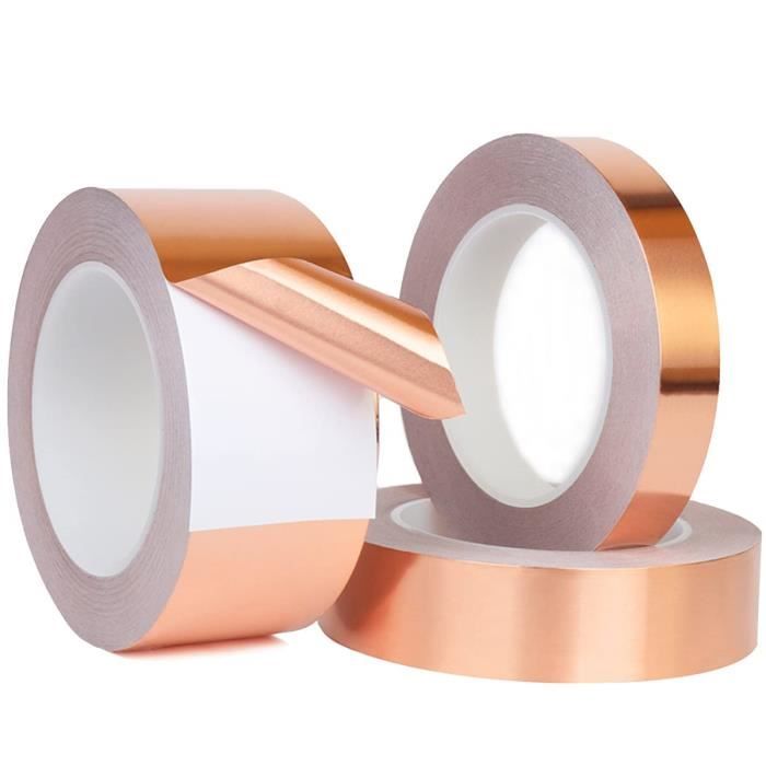 1 Pièces Ruban Adhésif En Cuivre, 8Mm X 20M Conducteur Ruban De Cuivre Résistant À La Chaleur