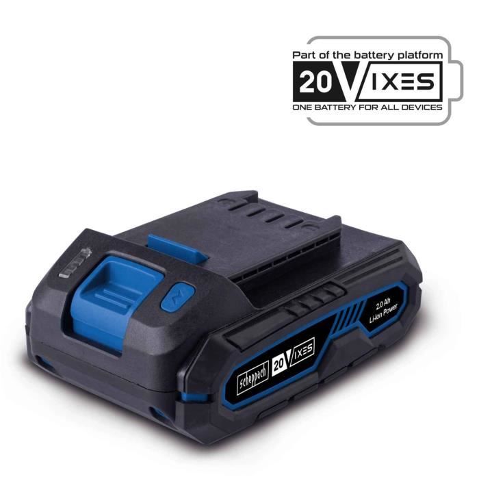 Batterie Li-ion 20V 2Ah - 20V IXES SCHEPPACH SBP2.0 - Batterie universelle pour la gamme Scheppach 2