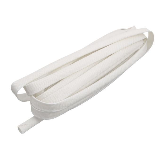 sourcing map Isolation caoutchouc silicone fibre verre gaine ignifuge 4mmx5M Blanc RoHS 