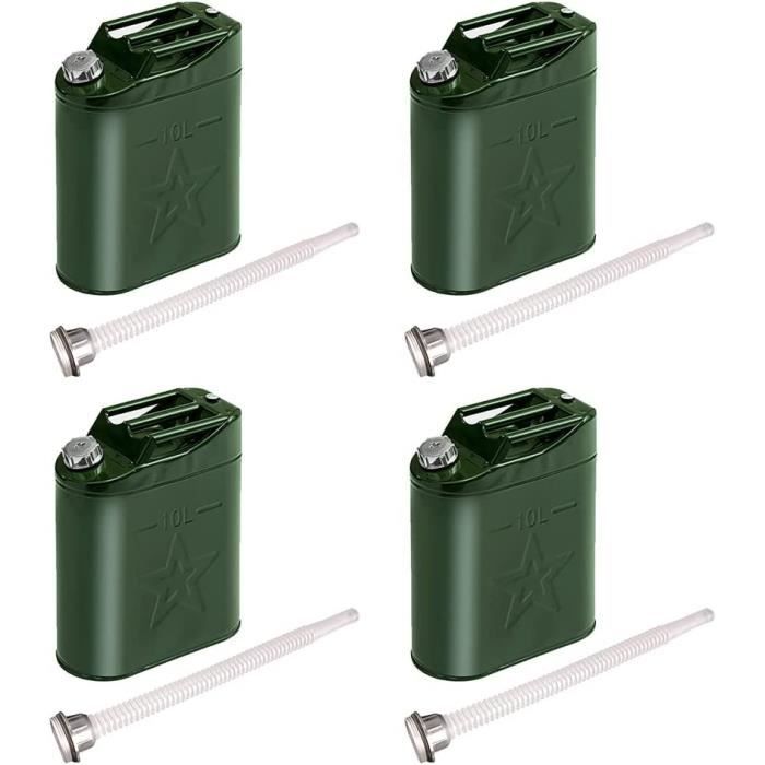 Jerrican (Bidon) Métal Vert 20 Litres Pour Essence - Marque Silverline - Neuf D'Origine (Royaume-Uni)