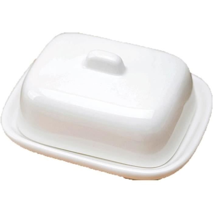 Beurier Avec Couvercle Et Couteau à Beurre, Beurrier En Verre En Porcelaine, Boite Beurre, Boite à Fromage Pour Frigo Anti Odeur, Beurrier Ceramique Pour Beurrier 250g (Jaune
