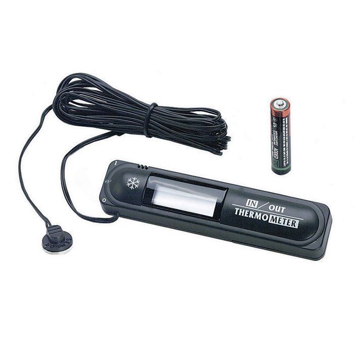 Thermomètre Numérique Pour Voiture - Intérieur/extérieur, écran LCD, Alimentation 12V - Noir - 13