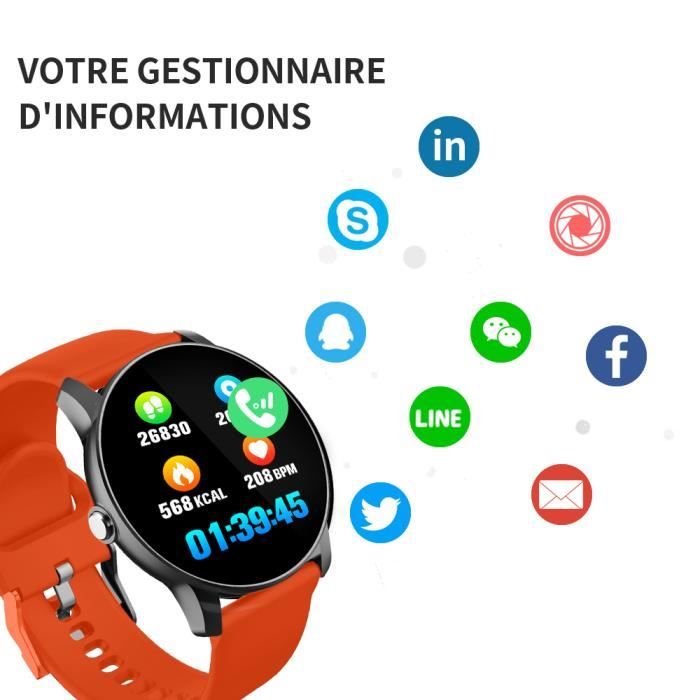 SUNNZO Montre Connect e pour IOS et Android tanche IP67 Montre