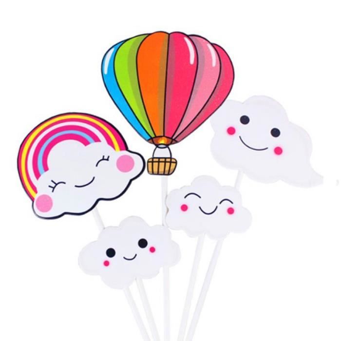 Arc-En-Ciel De Gâteau, Ensemble De Drapeaux De Gâteau D'Anniversaire