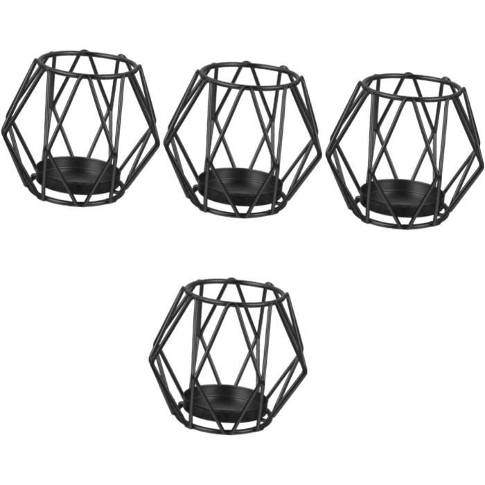 Plaques Chandelier Fer Noir - Lot De 4 - 10x10cm - Décoration Mariage Ou Dîner