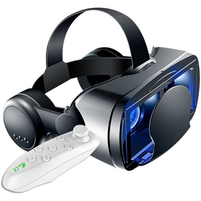 Casque De Réalité Virtuelle Avec Lunettes 3D Vr Avec Télécommande Pour  Films 3D & Jeux Vr Système De Soins Oculaires Réglable[H5249] - Cdiscount