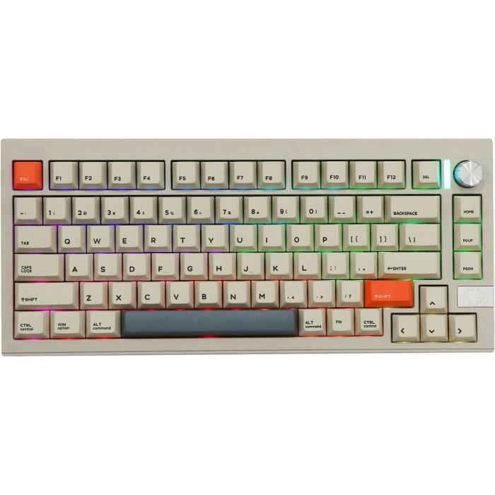 Cidoo V75 Via Clavier Mécanique Programmable, 81 Touches Joint Tri-Mode ...