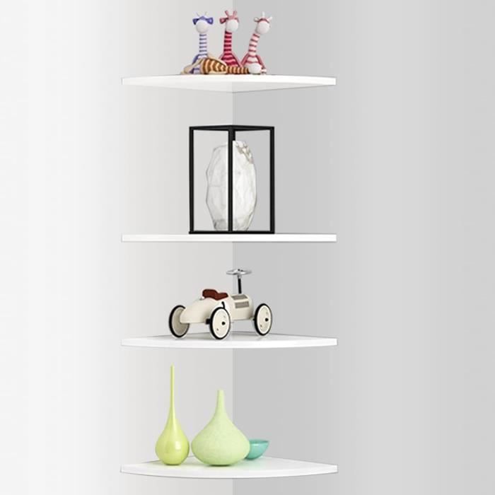 Étagère D'angle Flottante Rustique En Bambou Pour Salle De Bain, Salon, Chambre à Coucher, Bambou, Couleur Claire, Set Of 3