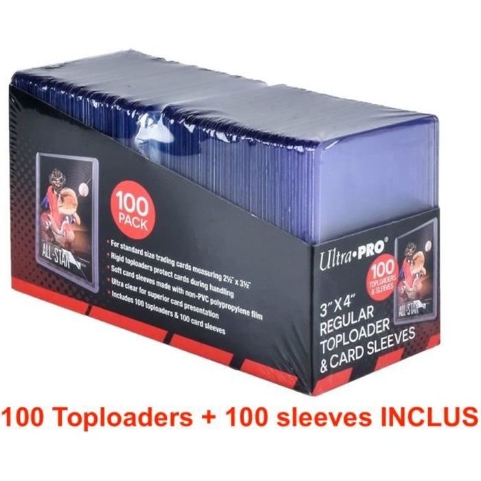 100 Toploader Regular Ultra Pro Protege Carte Sleeves Pochette Protection  Rigide Plastique Transparent Pokemon Magic Yu-Gi-Oh