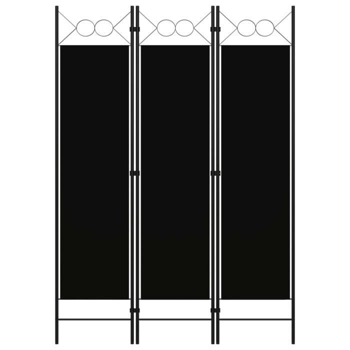 vidaXL Cloison de séparation 3 panneaux Noir 120x180 cm