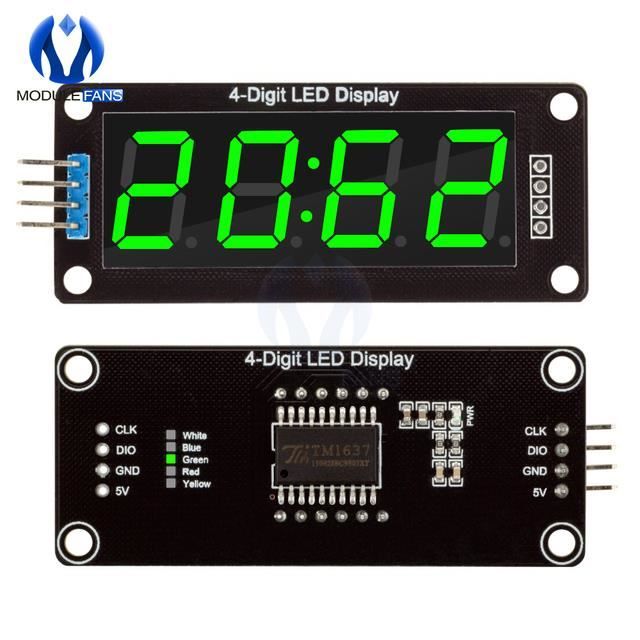 Module Affichage 4 Digits TM1637 0.36" 7 Segments Jaune - Pour Arduino/Raspberry | Lot De 4