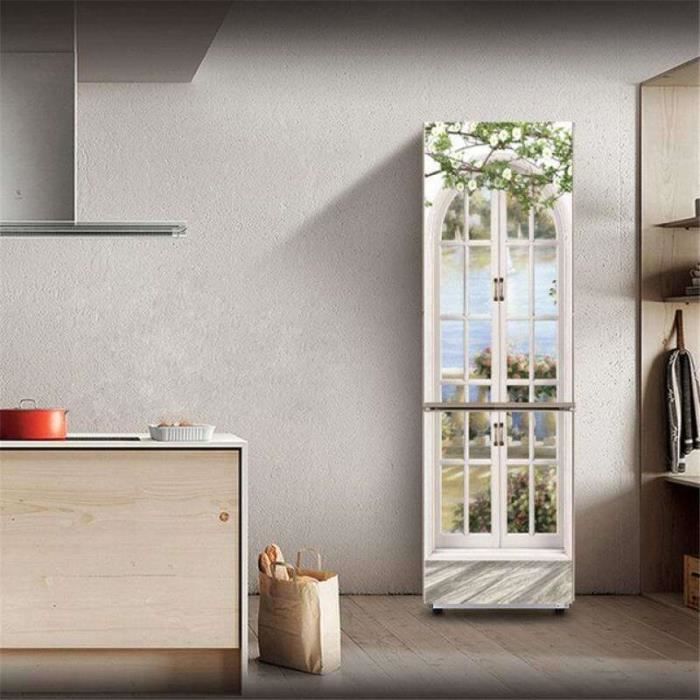 Autocollant Géant Pour Frigo - Guitare Vintage Beige/Marron