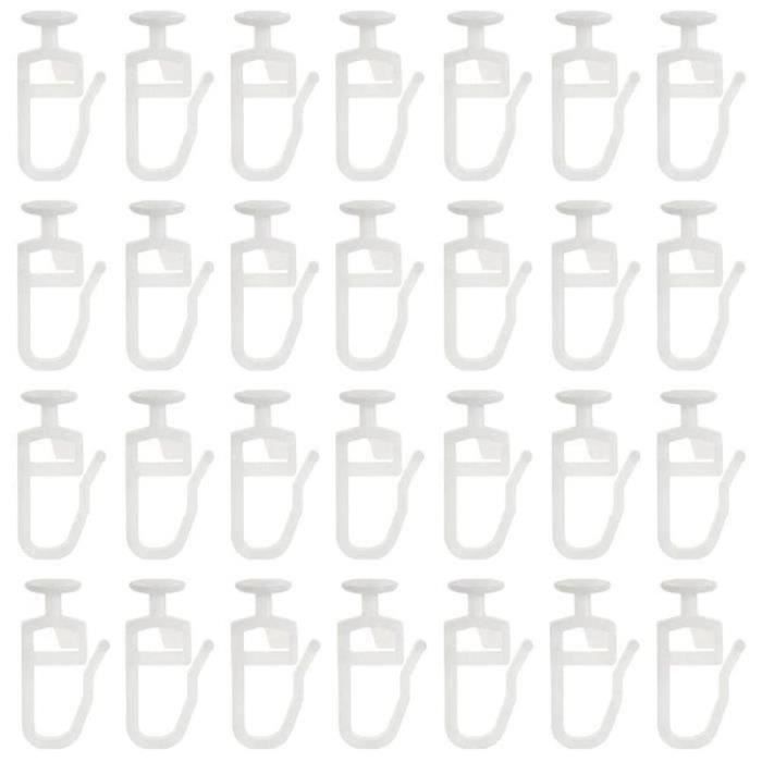 DELFRA Lot De 200 Agrafes De Rideau à Tête 7 Mm - Compatibles Rails Ikea Kvartal