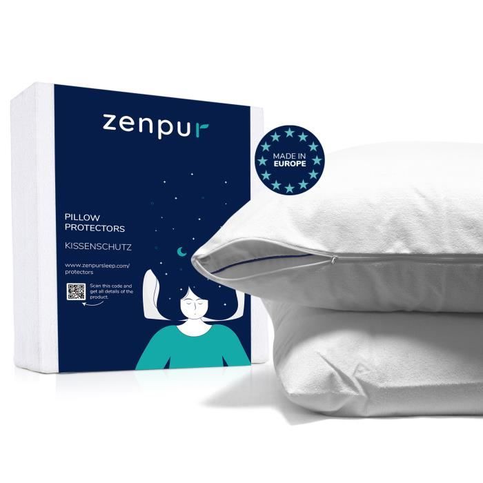ZenPur - Lot de 2 Protège Oreiller 50x70 cm 100% Imperméables Anti