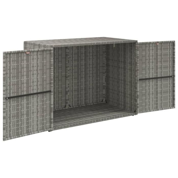 Armoire de rangement - ZERONE - Jardin - Gris - Résine tressée - 100x555x80 cm