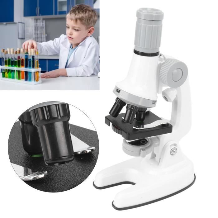 microscope pour juniors Microscope pour enfants 100X 600X 1200X Zoom LED  Kit de microscope scientifique pour enfants YH004