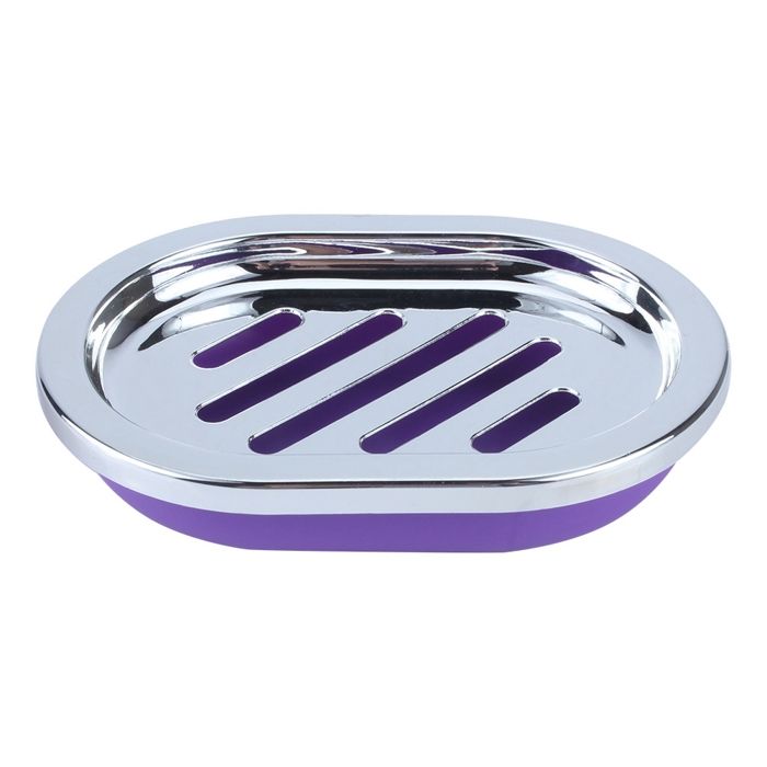Ensemble De 4 Accessoires De Salle De Bain Violet : Porte-brosse à Dents, Distributeur De Savon, Gobelet Et Porte-savon - Plastique Durable