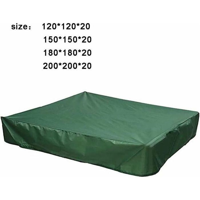 Bâche Bac À Sable - Couverture Imperméable 120x120 cm - Tissu Oxford 210D Avec Cordon De Serrage - Pour Enfants Extérieur - 1 Pièce