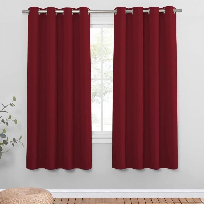 Rideaux Rouges Ouver Rideau Thermique - Rouge Rideaux De Fenêtre Occultants Draperies Tombé ...