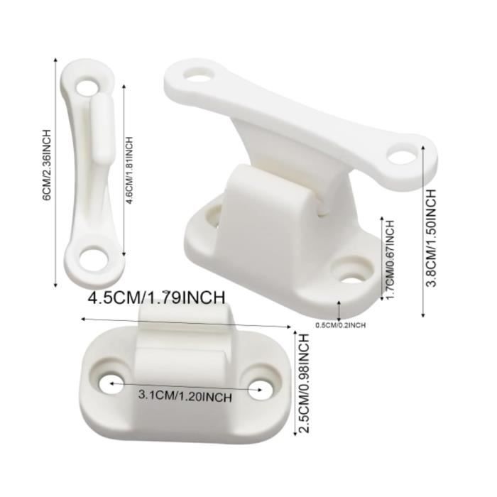 2 Pièces Arrêt De Porte Pour Caravane - Retenue Porte Camping-Car Avec 8 Vis, Fixation Robuste