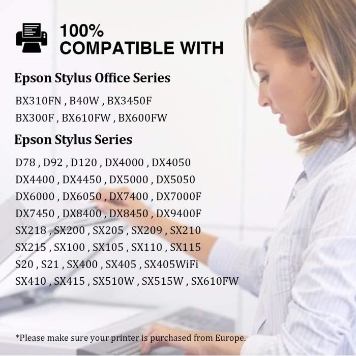 Cartouches encre Epson T0715 - T0711 T0712 T0713 T0714 compatible pour  epson Stylus Office bx300f sx 510w sx218 Imprimantes - Cdiscount  Informatique