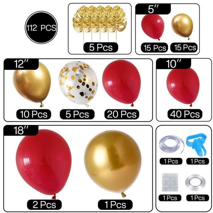 Kit Arche à Ballons DUGEHO 70 Pièces - Blanc & Or Avec Confettis | Décoration Fête Mariage Anniversaire
