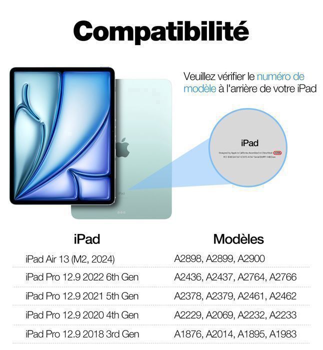 ProCase Étui avec clavier pour iPad Air 13 (M3 2025/M2 2024