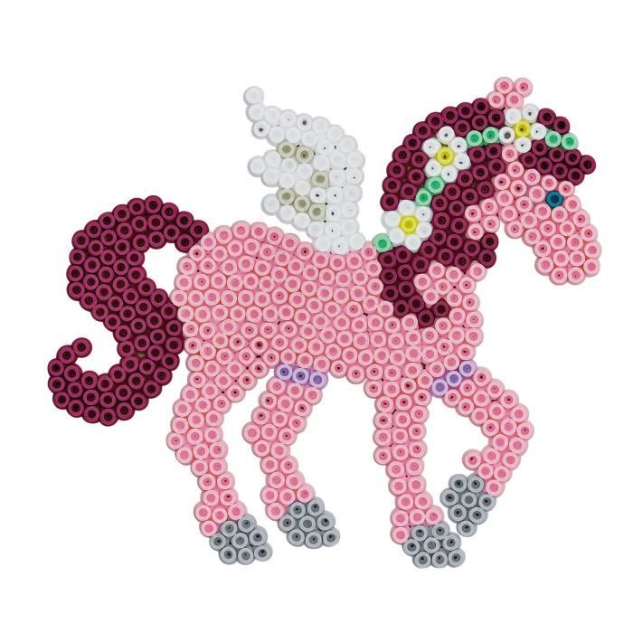 HAMA - Boite Cadeau géante 'Cheval à bascule' - 900 perles à repasser MAXI et 2 plaques - Loisirs créatifs