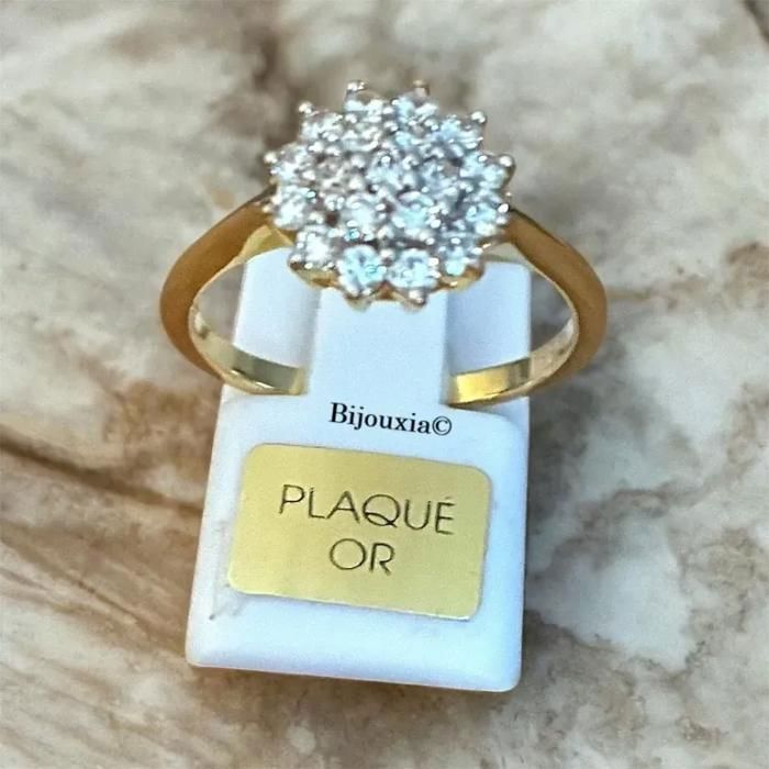 Bague marquise plaqué or, rhodium et oxydes de zirconium SO OR
