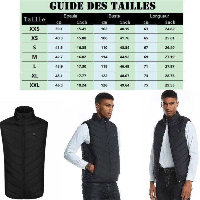 Doudoune gilet chauffante pour homme