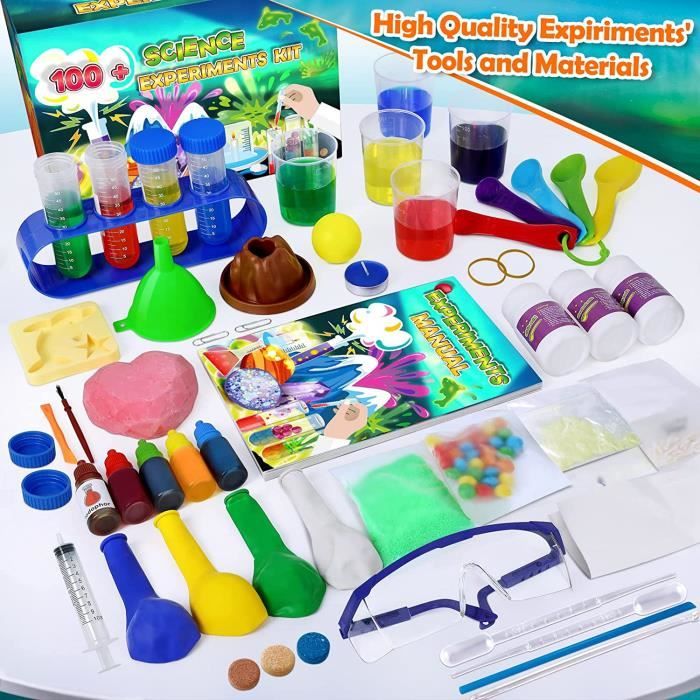 UNGLINGA Kit d'expérimentation scientifique pour enfants avec costume de  scientifique de blouse de laboratoire habillage et jeu de rôle jouets  cadeau