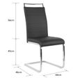 Chaise de salle à manger en cuir artificiel noir - Lot de 4 chaises - Mia-2