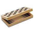 Coffret de Jeux 3 en 1 - Cayro - Échecs, Dames et Backgammon - Beige, Blanc et Marron - A partir de 7 ans-2
