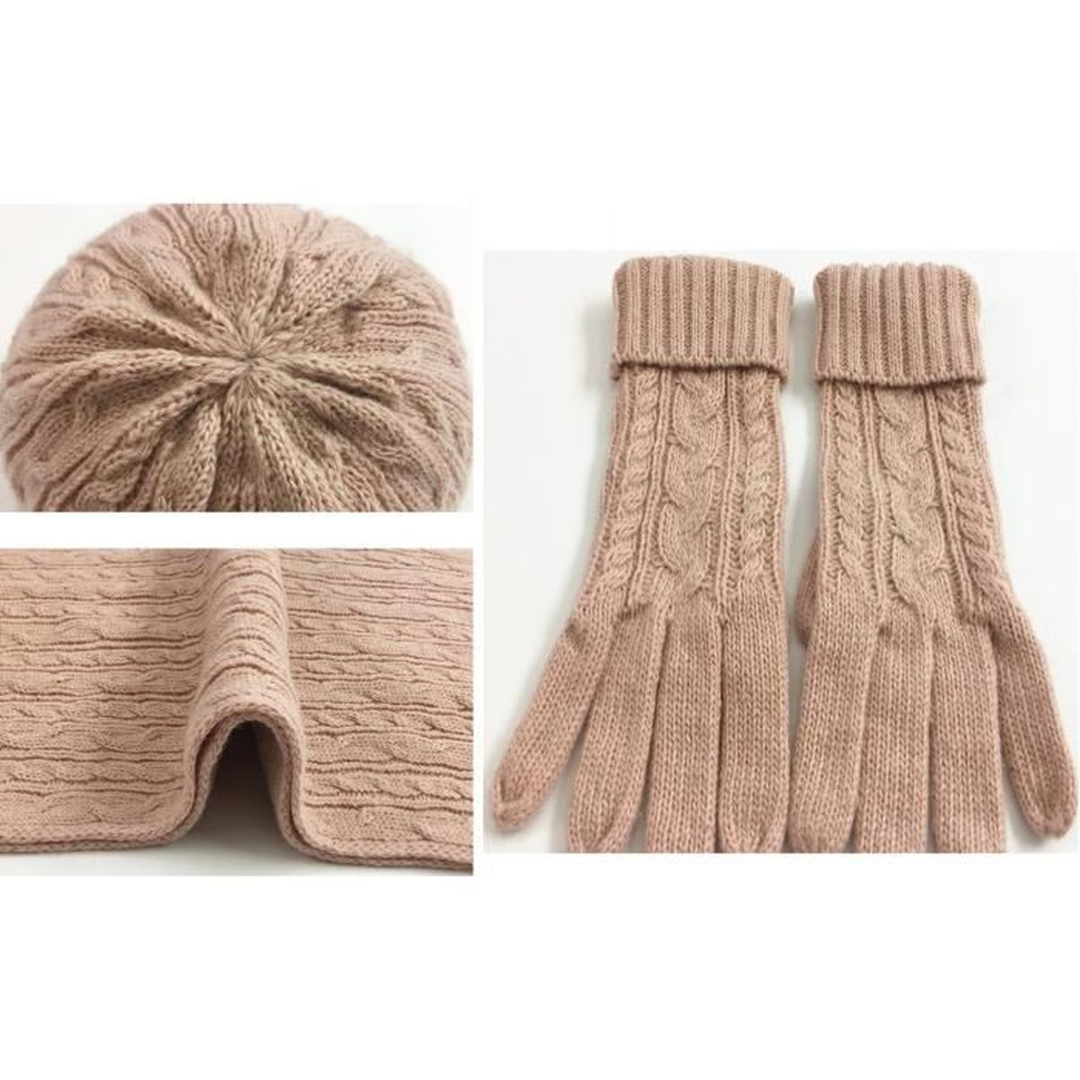écharpe et gants en tricot chaud pour l/'hiver Neusky Lot de 3 bonnets